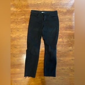 Power straight, high rise black jeans